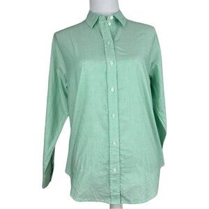 Everlane Women’s NWT Green Striped The Silky Cotton Relaxed Career‎ Shirt 6/C42
